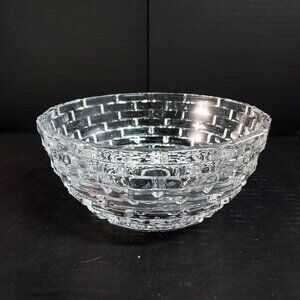 Mikasa Palazzo Crystal Bowl 7 Inch Brick Beehive Step MCM Decor Stunning Decor